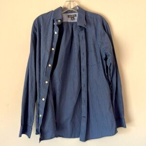Eddie Bauer Men's Blue Checkered Button-Down Shirt